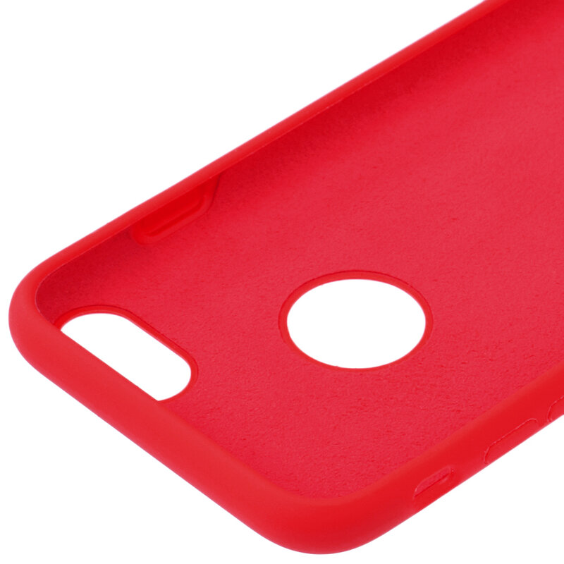 Husa iPhone 8 Silicon Soft Touch Cu Decupaj Sigla - Rosu