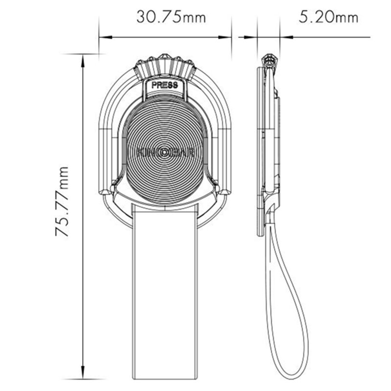 Suport iRing Kingxbar Princess Kickstand Auto Cu Adeziv Si Cristale Swarovski Pentru Telefon - Roz