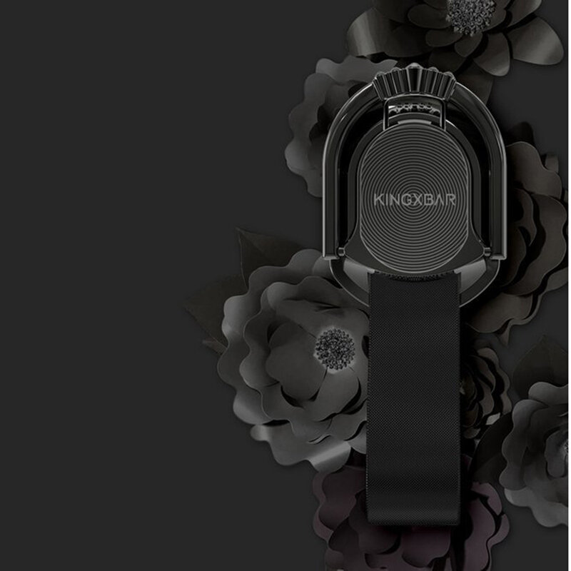 Suport iRing Kingxbar Princess Kickstand Auto Cu Adeziv Si Cristale Swarovski Pentru Telefon - Roz