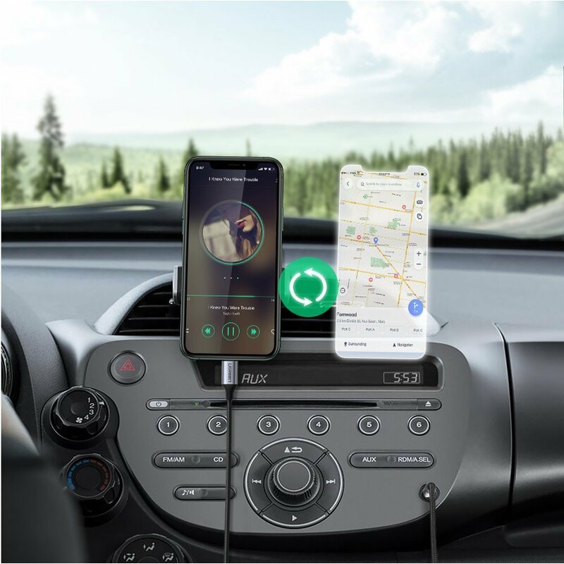 Cablu audio Ugreen, Jack 3.5mm la Lightning, compatibil Apple, 1m, negru, 70509