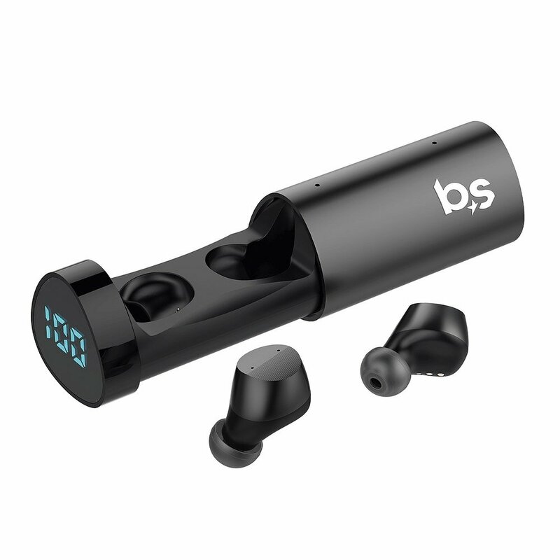 Casti In-Ear BlueStar LT1 Wireless Earbuds Stereo TWS Bluetooth 5.0 Cu Suport Pentru Incarcare - Negru