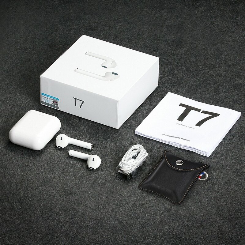 Casti In-Ear T7 Universale Earbuds Wireless Stereo TWS Cu Bluetooth Si Microfon - Negru