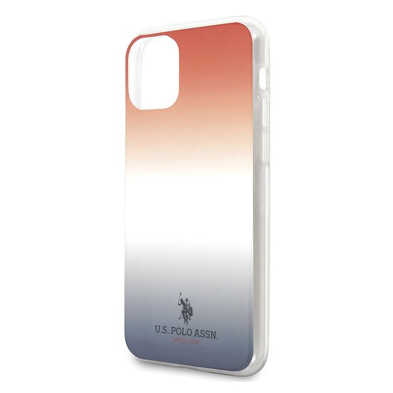 Husa iPhone 11 Pro U.S. Polo Assn. Gradient Pattern Collection - Rosu / Albastru
