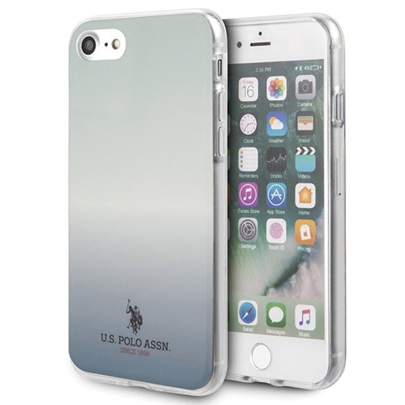 Husa iPhone SE 2, SE 2020 U.S. Polo Assn. Gradient Pattern Collection - Albastru