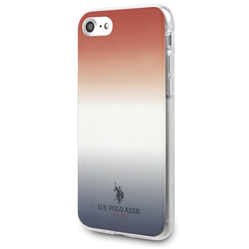 Husa iPhone 7 U.S. Polo Assn. Gradient Pattern Collection - Rosu / Albastru