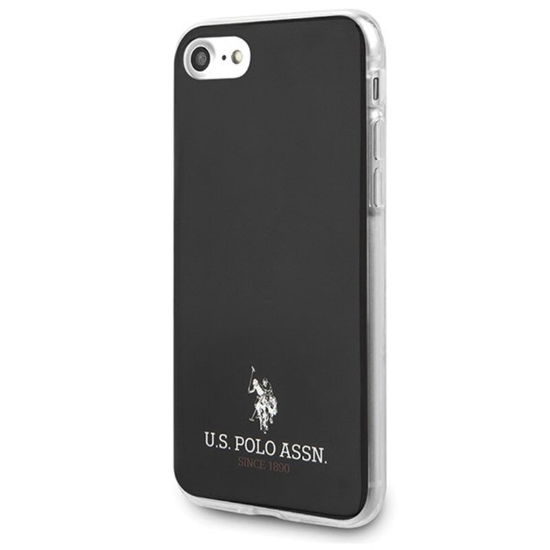 Husa iPhone SE 2, SE 2020 U.S. Polo Assn. Shiny Collection - Negru