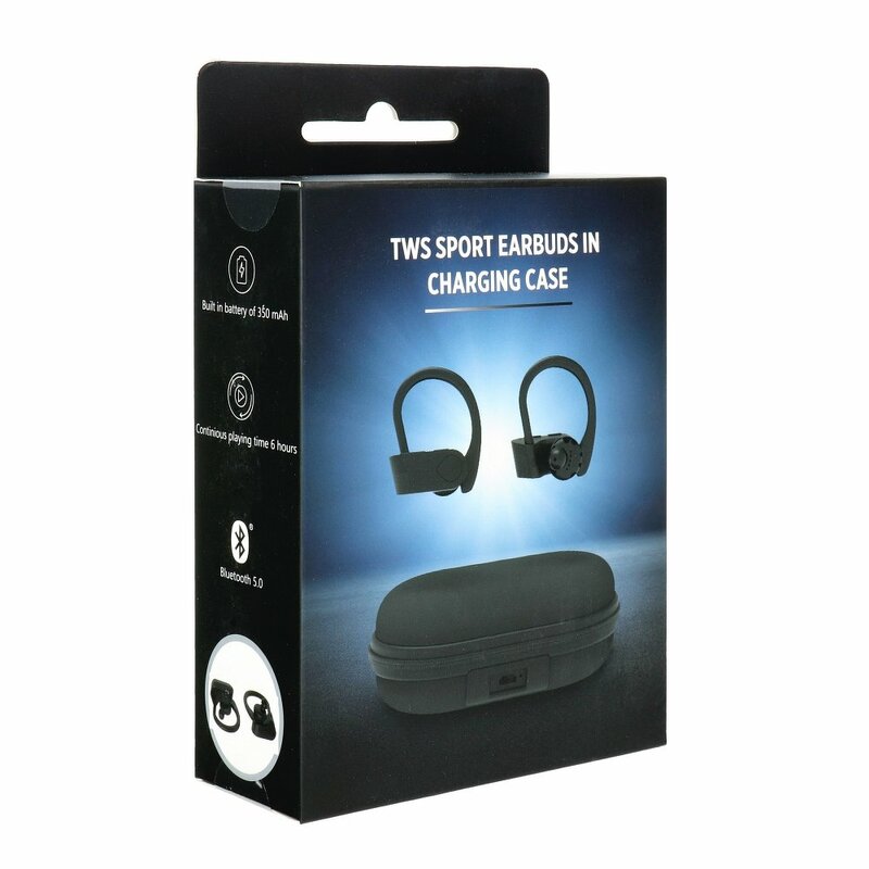 Casti In-Ear Universale Wireless EP-016 TWS Sport Cu Bluetooth Si Microfon Plus Cablu De Incarcare - Negru