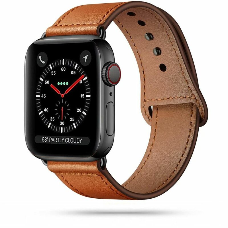 Curea Apple Watch 3 42mm Tech-Protect LeatherFit Din Piele Naturala - Maro
