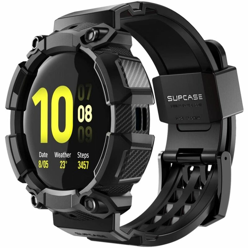 Curea + Bumper Samsung Galaxy Watch Active 2 44mm Supcase Unicorn Beetle Pro, negru