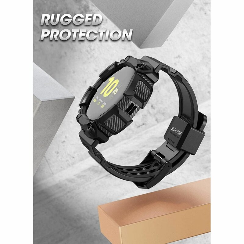 Curea + Bumper Samsung Galaxy Watch Active 2 44mm Supcase Unicorn Beetle Pro, negru