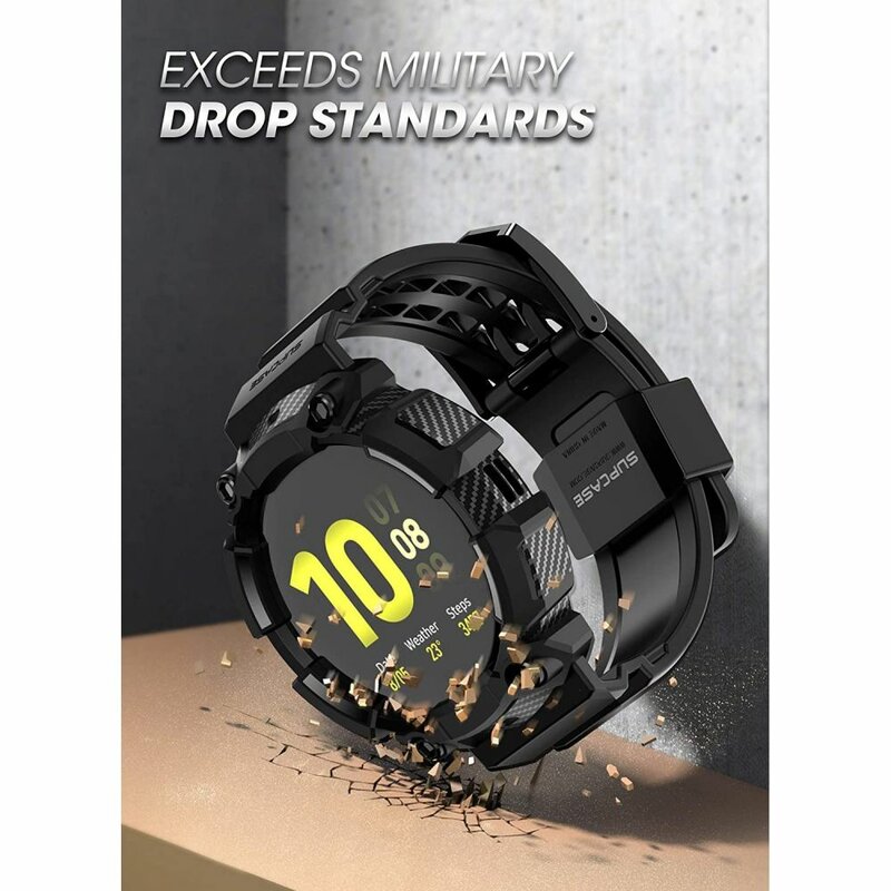 Curea + Bumper Samsung Galaxy Watch Active 2 44mm Supcase Unicorn Beetle Pro, negru