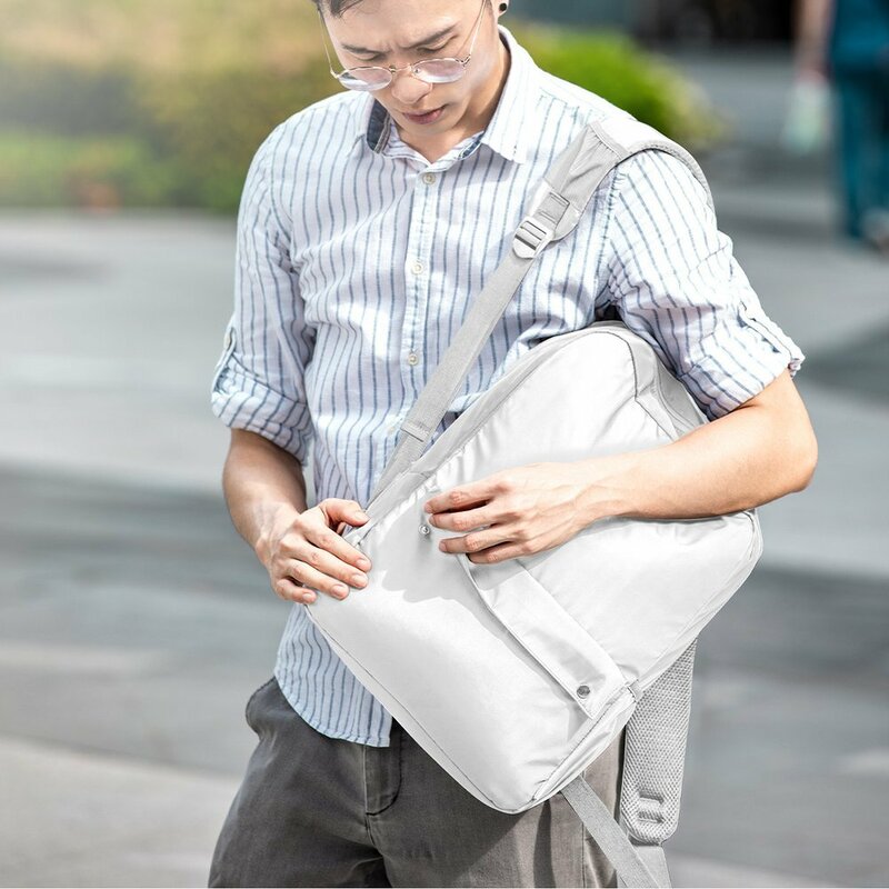 Rucsac laptop 13'' impermeabil cu buzunare Baseus, alb, LBJN-E02