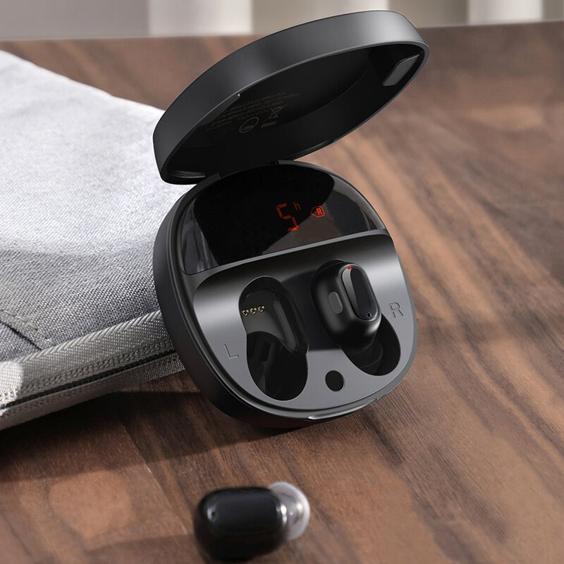 Casti TWS Bluetooth Encok WM01 Plus Baseus, negru, NGWM01P-01