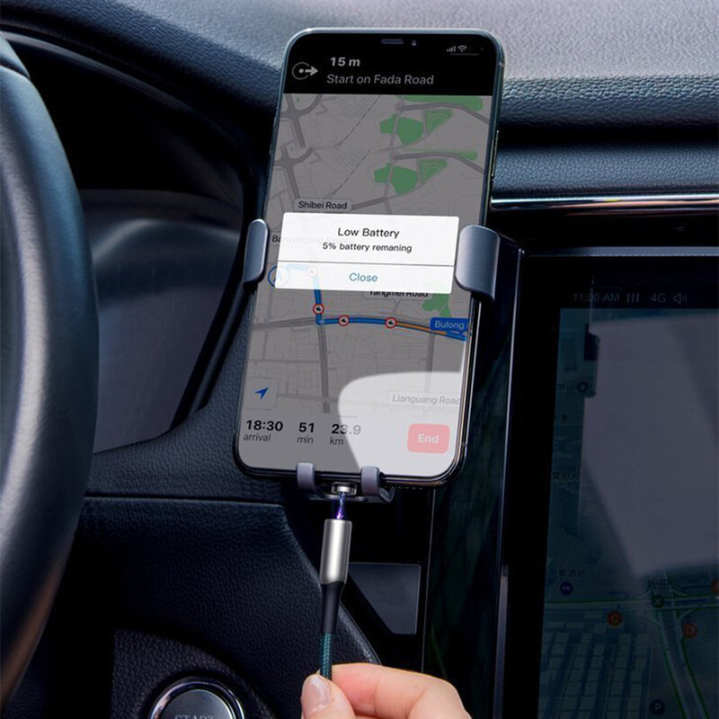 Cablu De Incarcare Baseus Zinc Magnetic De La USB La Micro-USB Cu Lumina LED 2A 1M - CAMXC-H05 - Violet