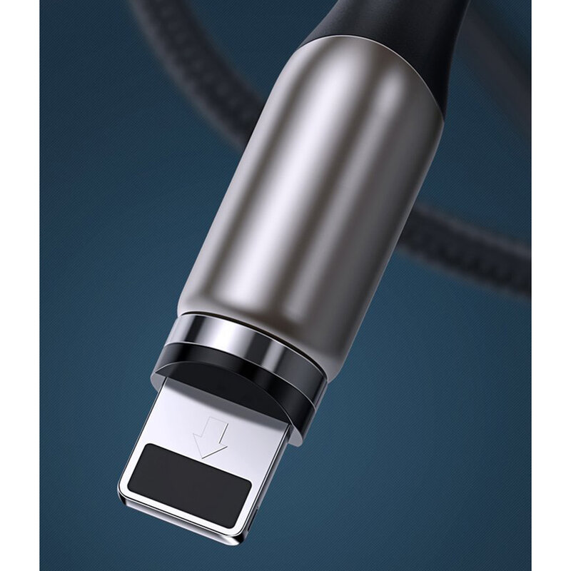 Cablu De Incarcare Baseus Zinc Magnetic De La USB La Micro-USB Cu Lumina LED 2A 1M - CAMXC-H05 - Violet