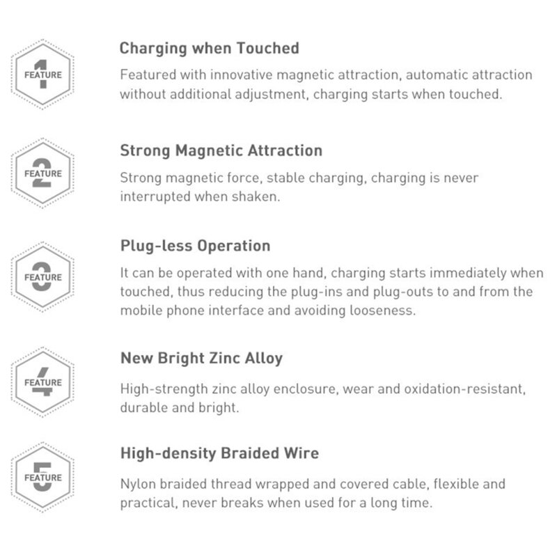 Cablu De Incarcare Baseus Zinc Magnetic De La USB La Micro-USB Cu Lumina LED 2A 1M - CAMXC-H05 - Violet