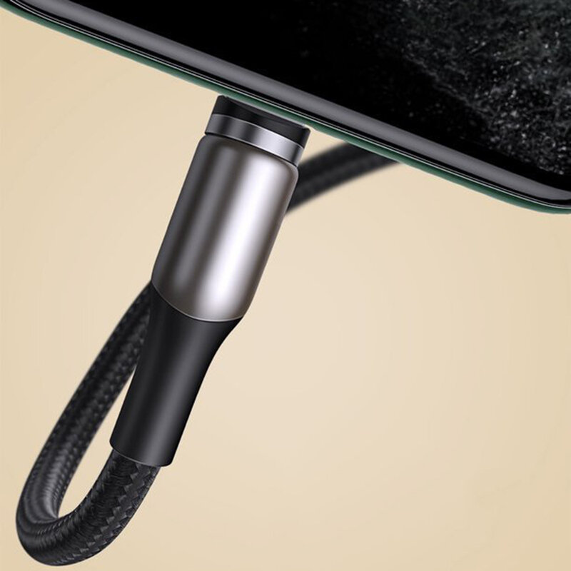 Cablu De Incarcare Baseus Zinc Magnetic De La USB La Micro-USB Cu Lumina LED 2A 1M - CAMXC-H05 - Violet