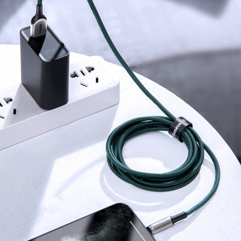 Cablu De Incarcare Baseus Zinc Magnetic De La USB La Micro-USB Cu Lumina LED 2A 1M - CAMXC-H05 - Violet