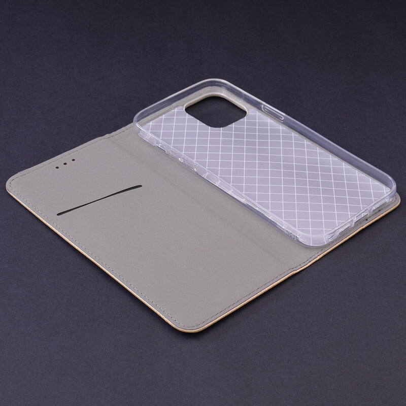 Husa Smart Book iPhone 12 Pro Max Flip - Auriu
