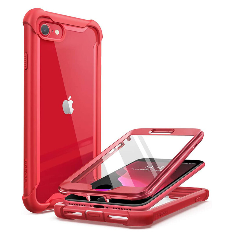 [Pachet 360°] Husa iPhone 7 i-Blason Ares + Folie Ecran - Metallic Red