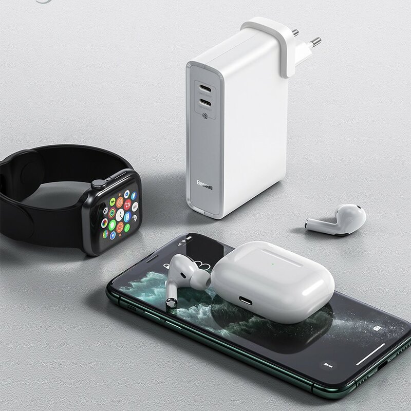 Incarcator Priza + Baterie Externa Baseus GaN 1xUSB + 1xType-C Fast Charge 45W 10000mAh - PPNLD-C01 - Negru