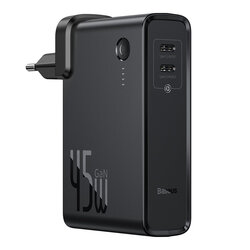 Incarcator Priza + Baterie Externa Baseus GaN 2xType-C Fast Charge 45W 10000mAh - PPNLD-F01 - Negru
