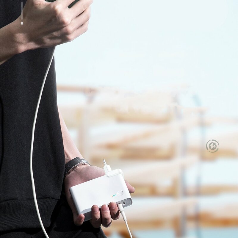 Incarcator Priza + Baterie Externa Baseus GaN 1xUSB + 1xType-C Fast Charge 45W 10000mAh - PPNLD-C02 - Alb