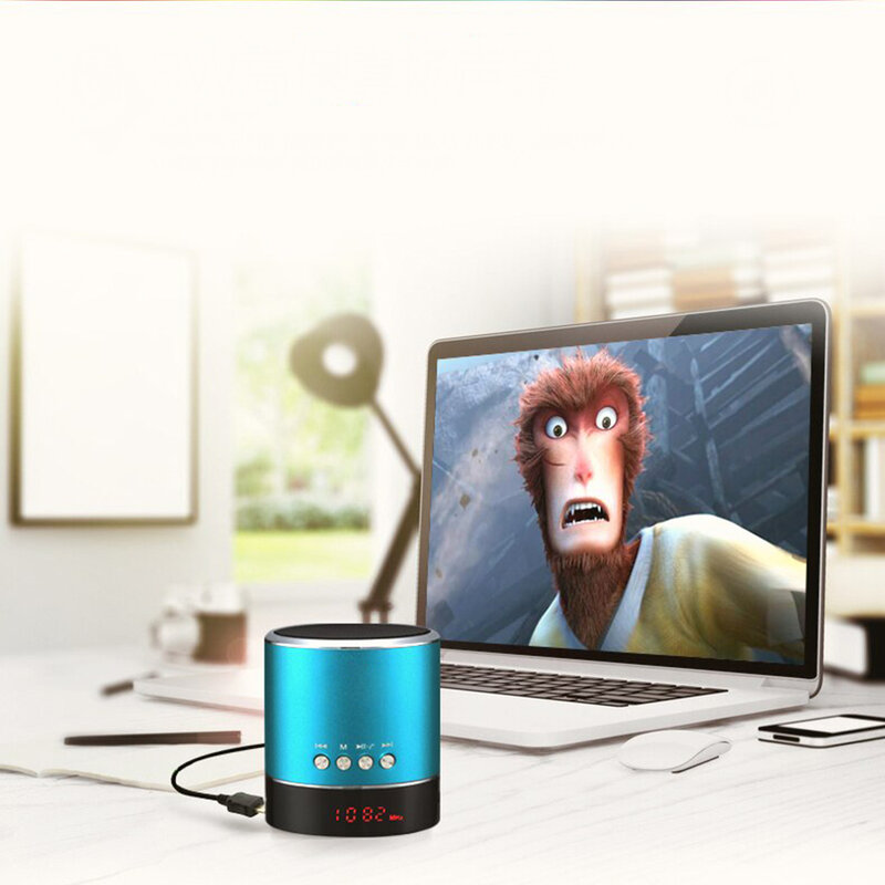 Boxa Portabila Universala Vennus A38s Wireless Cu Display LED/Bluetooth/Radio FM/Cablu Incarcare 3W - Albastru