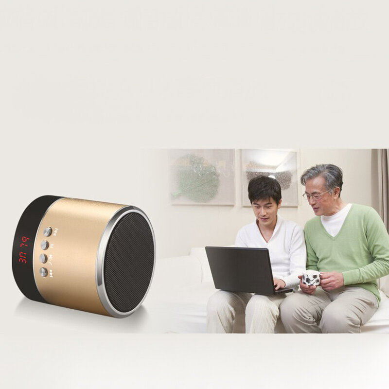Boxa Portabila Universala Vennus A38s Wireless Cu Display LED/Bluetooth/Radio FM/Cablu Incarcare 3W - Auriu