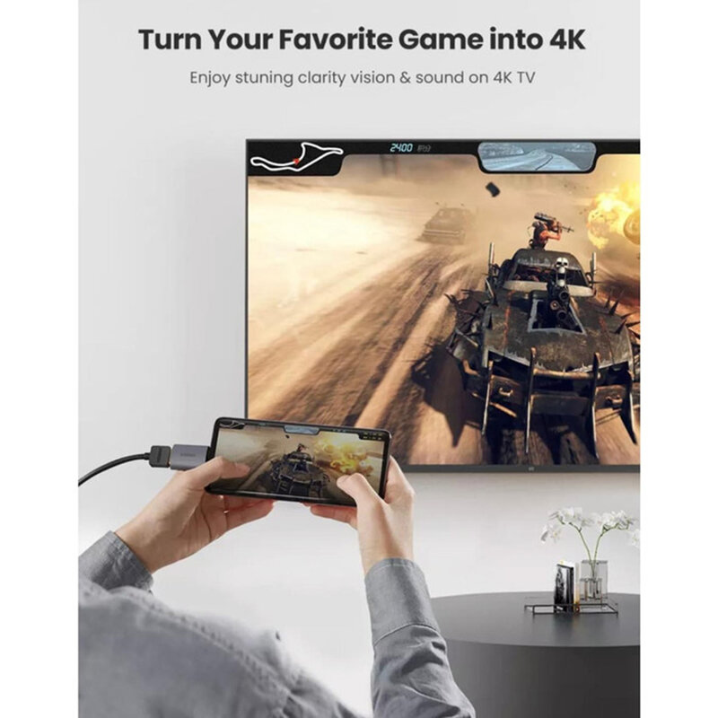 Convertor video Ugreen US320, adaptor Type-C la HDMI 4K, 60Hz, gri, 70450 