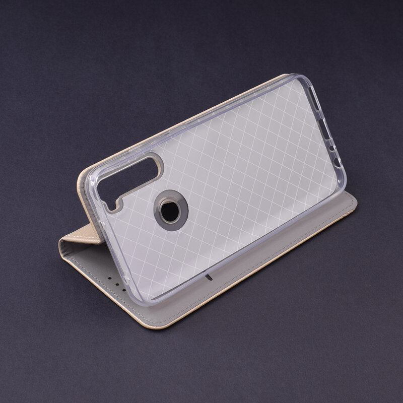 Husa Smart Book Xiaomi Redmi Note 8T Flip - Auriu