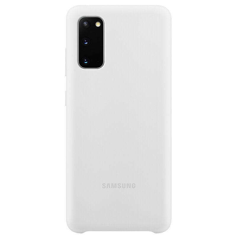 Husa Originala Samsung Galaxy S20 Silicone Cover - Alb