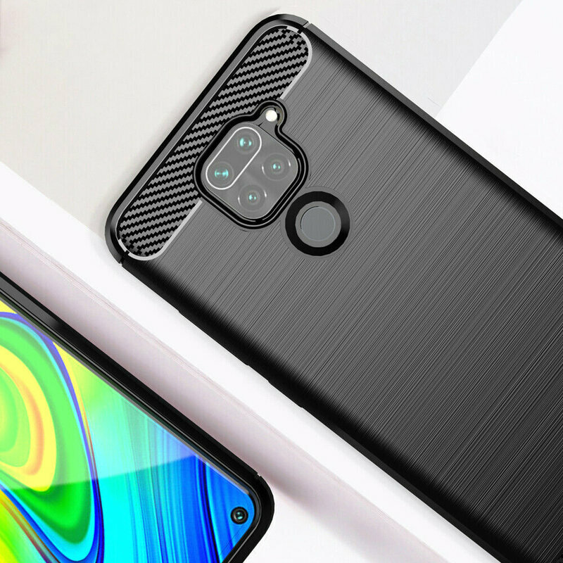 Husa Xiaomi Redmi 10X 4G Techsuit Carbon Silicone, negru