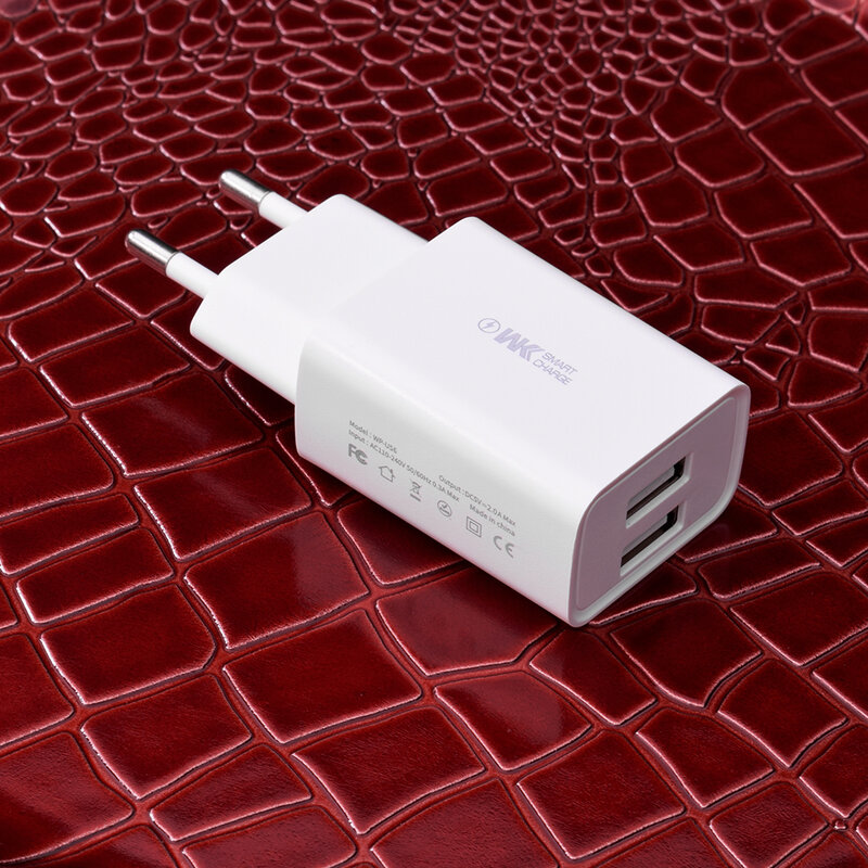 Incarcator Priza WK Design WP-U56 Incarcare Rapida 2xUSB Universal 2.0A - Alb