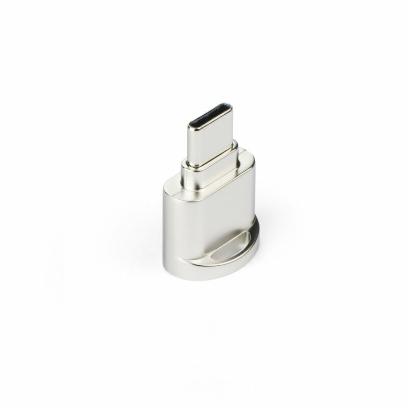 Adaptor OTG MicroSD - Type-C Cu Holder Metalic De Prindere - HR-USH014 - Argintiu