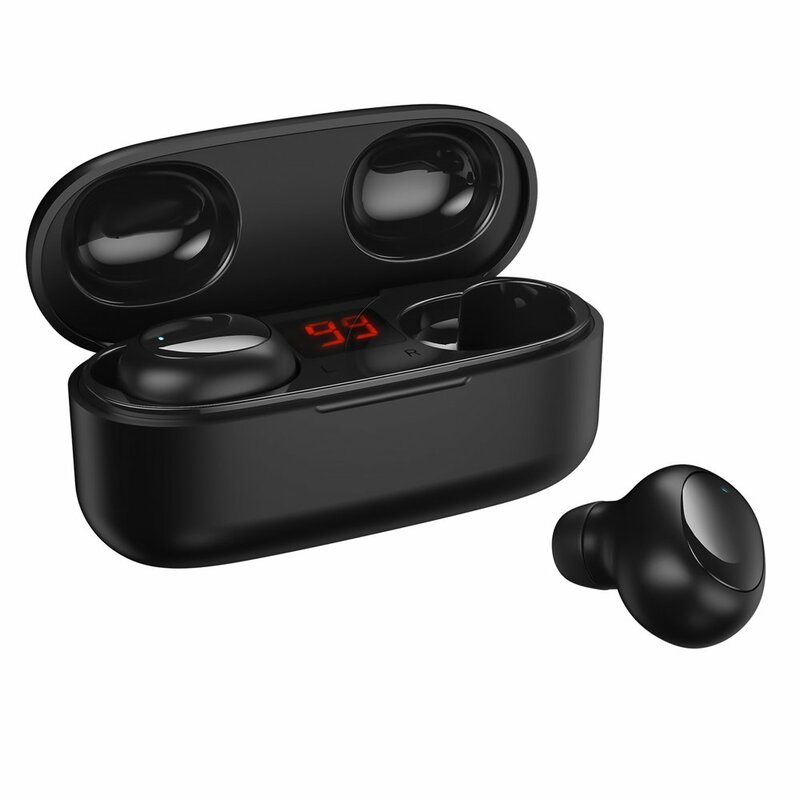 Casti In-Ear WK Design V5 TWS Earbuds Bluetooth 5.0 Hi-Fi Cu Statie De Incarcare - Negru