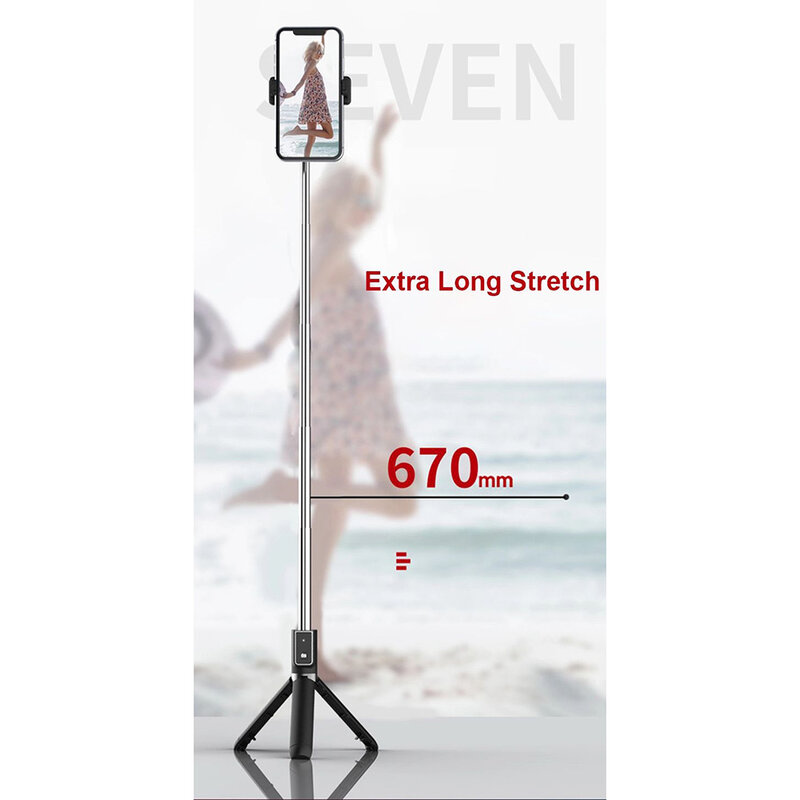 Suport Selfie Stick P40 Wireless Mini Tripod Cu Telecomanda 6.7 inch - Negru