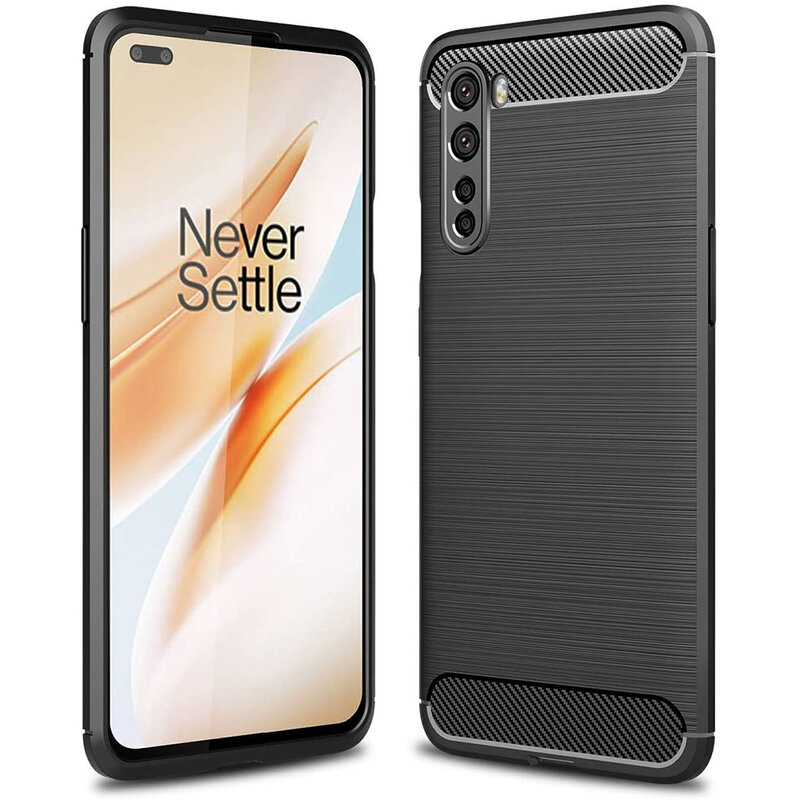 Husa OnePlus Nord 5G Techsuit Carbon Silicone, negru