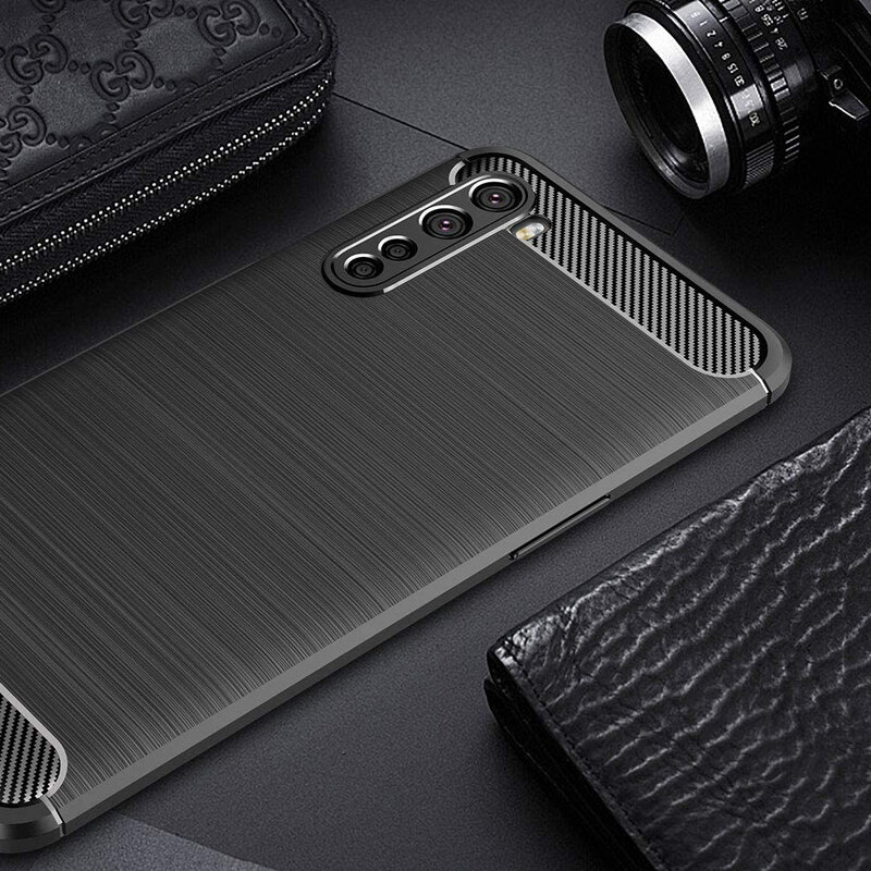 Husa OnePlus Nord 5G Techsuit Carbon Silicone, negru