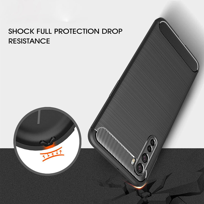 Husa OnePlus Nord 5G Techsuit Carbon Silicone, negru