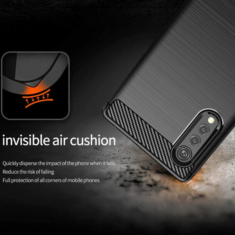 Husa LG Velvet 5G Techsuit Carbon Silicone, negru