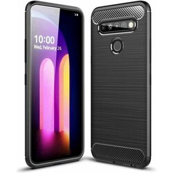 Husa LG K41S Techsuit Carbon Silicone, negru