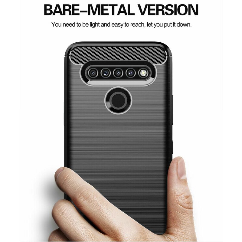 Husa LG K41S Techsuit Carbon Silicone, negru