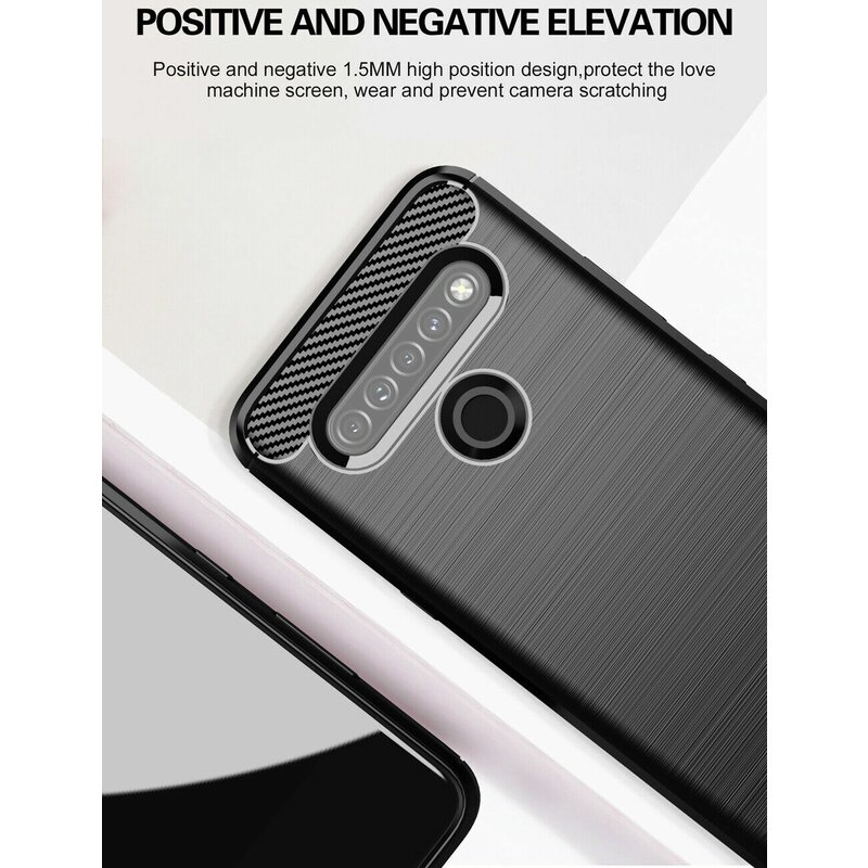 Husa LG K41S Techsuit Carbon Silicone, negru