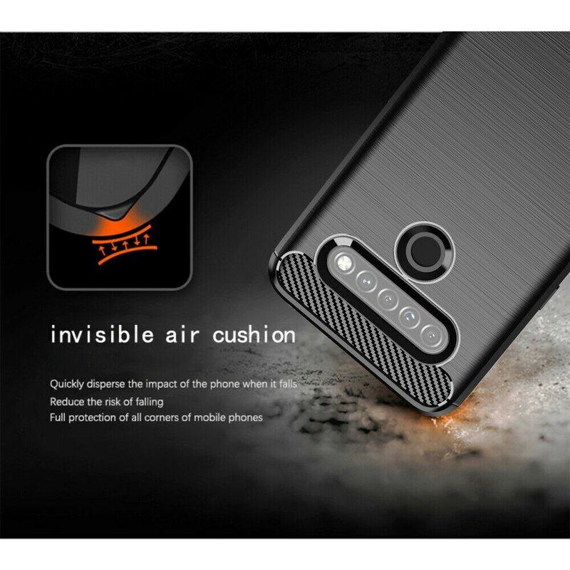 Husa LG K41S Techsuit Carbon Silicone, negru