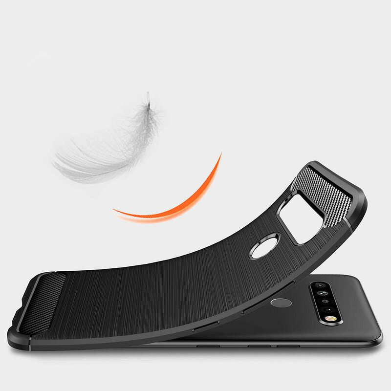 Husa LG K41S Techsuit Carbon Silicone, negru