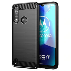 Husa Motorola Moto G8 Power Lite Techsuit Carbon Silicone, negru