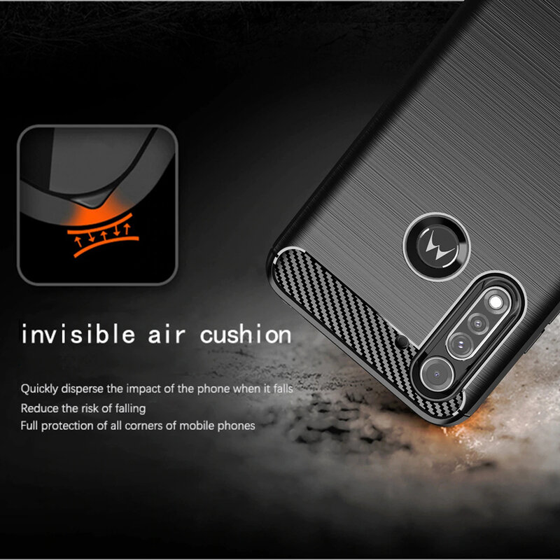 Husa Motorola Moto G8 Power Lite Techsuit Carbon Silicone, negru