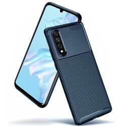 Husa Huawei P Smart S / Y8p Carbon Fiber Skin - Albastru