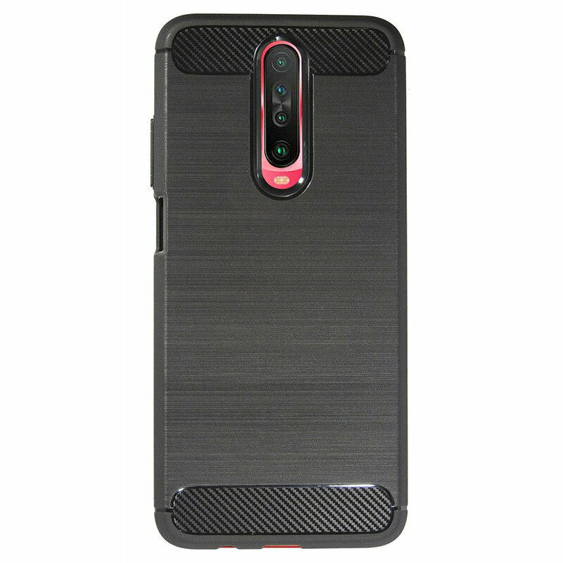 Husa Xiaomi Redmi K30 5G Techsuit Carbon Silicone, negru